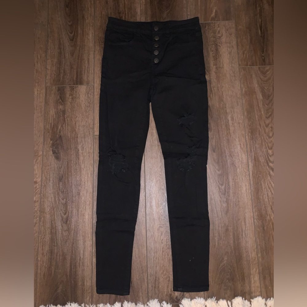 Black Skinny Ripped Jeans